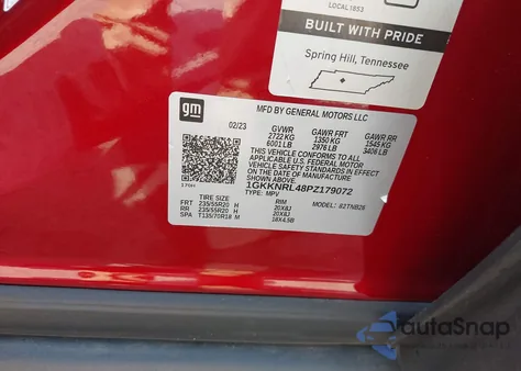 2023 GMC Acadia Awd Sle z USA, uszkodzony, nr VIN 1GKKNRL48PZ179072